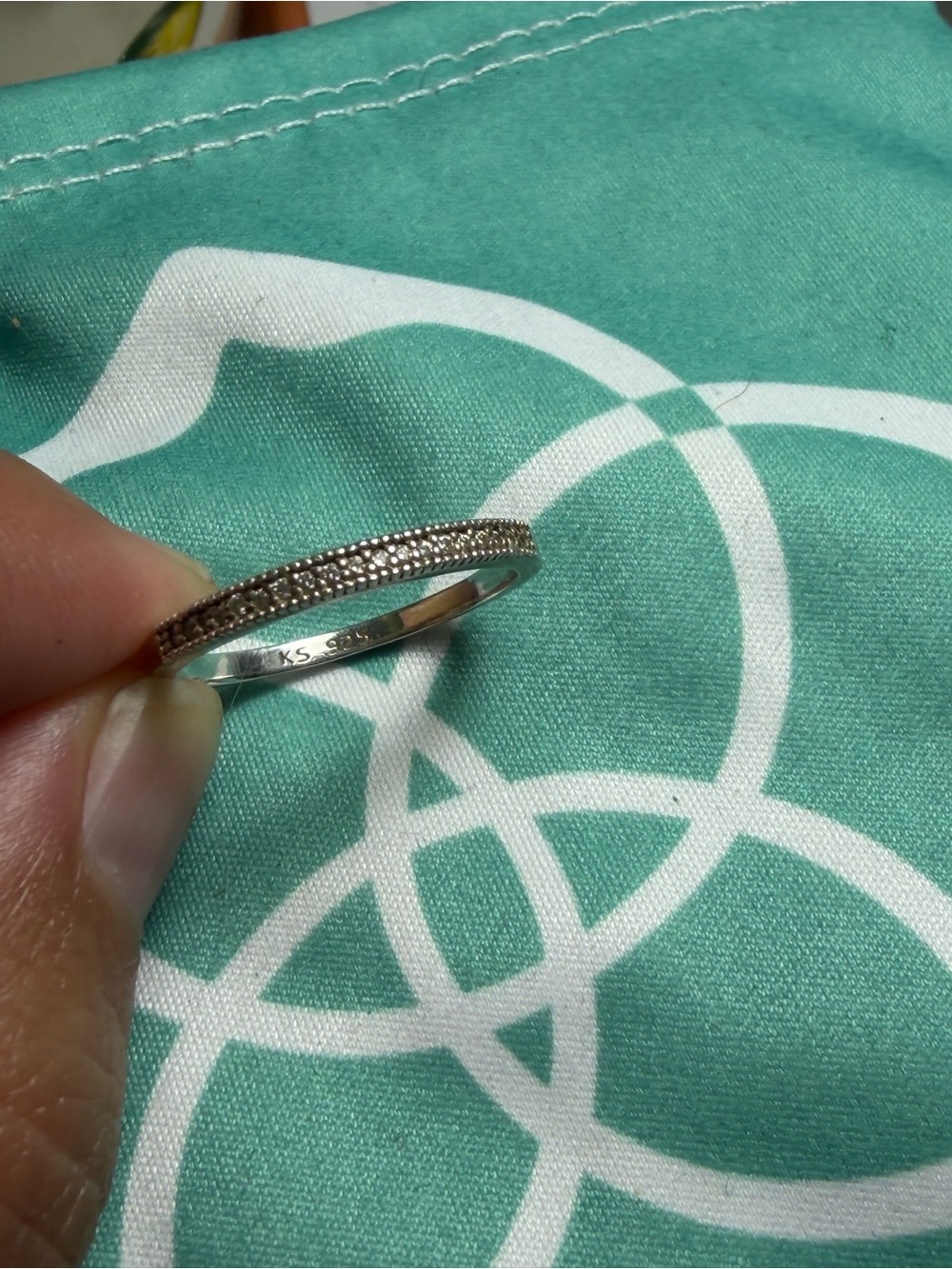 Kendra Scott 💍 Ensley Sterling Silver Band Ring in White Diamonds 💍